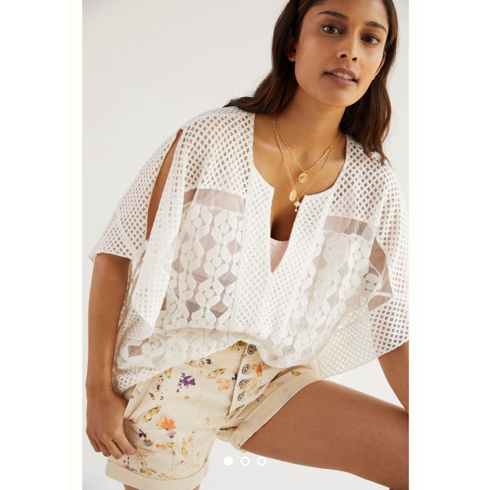 Anthropologie Cropped Lace Poncho NWT One Size Fits All - Picture 2 of 15